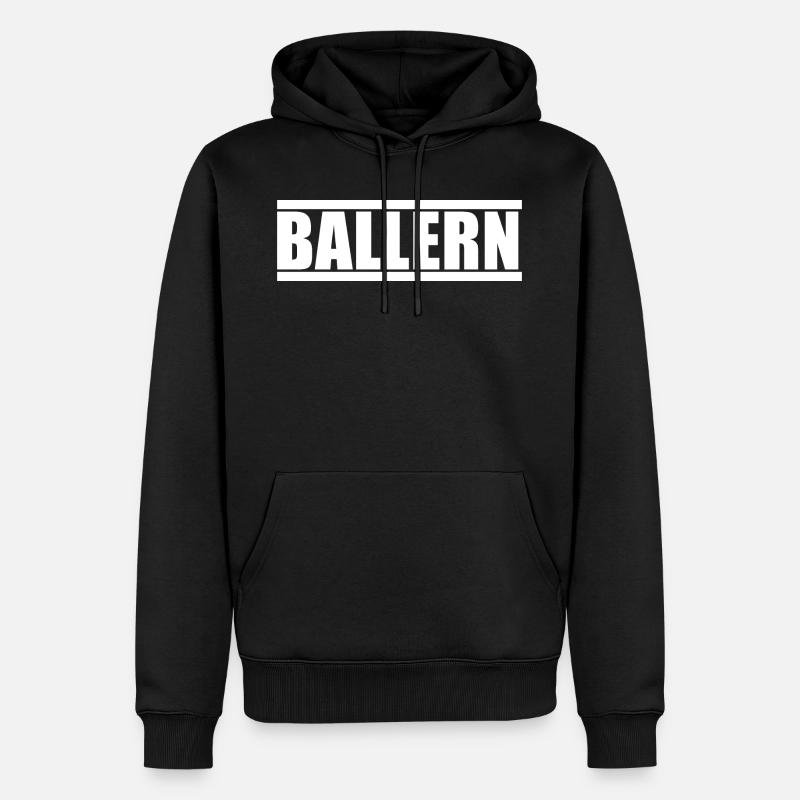 Ballern - Techno - Männer Premium Bio Hoodie - Schwarz