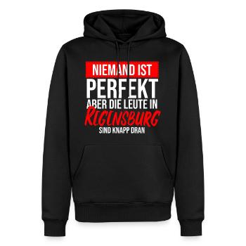 Regensburg Meine Stadt Bayern Regensburger - Männer Premium Bio Hoodie - Schwarz - Vorne - Nico (187cm)