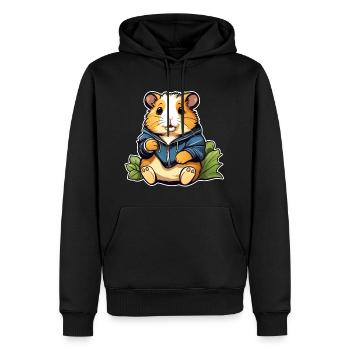Hamster doré mignon avec sweat à capuche - Sweat à capuche Premium bio Homme - noir - Devant - Nico (187cm)