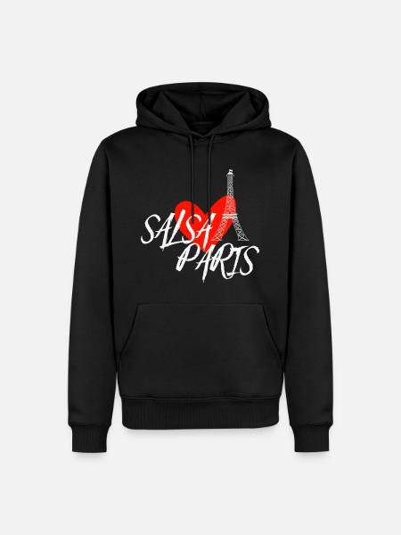 Salsa Paris white Danceshirt - Men’s Premium Organic Hoodie - black