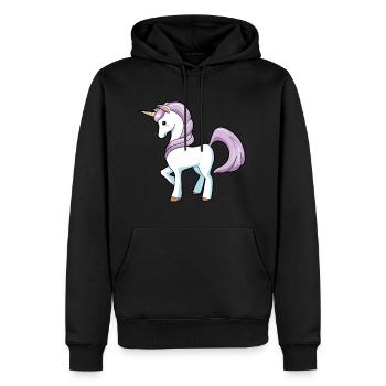 unicorn - Sweat à capuche Premium bio Homme - noir - Devant - Nico (187cm)