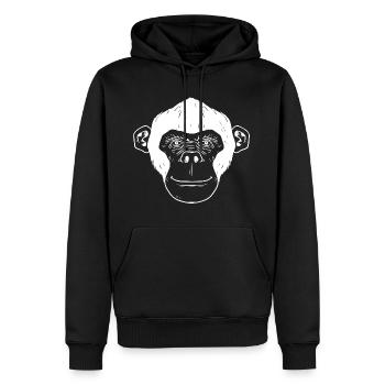 Monkey chimpanzee monkey face gift monkey - Men’s Premium Organic Hoodie - black - Front - Nico (187cm)