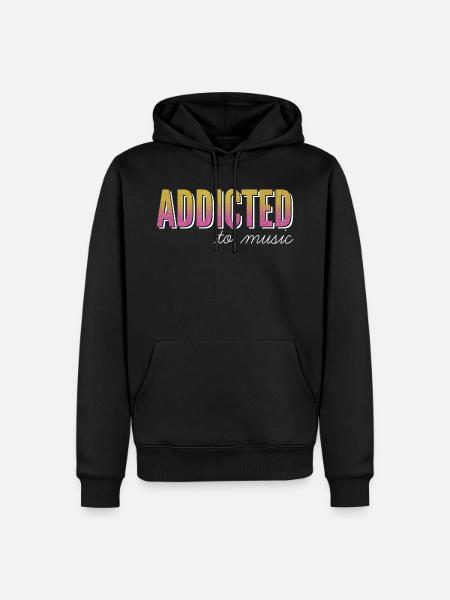 Süchtig nach Musik / addicted to music - Herre Premium økologisk hoodie - sort