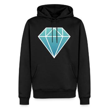 diamant diamant simple logo pierre bleue turquoise - Sweat à capuche Premium bio Homme - noir - Devant - Nico (187cm)