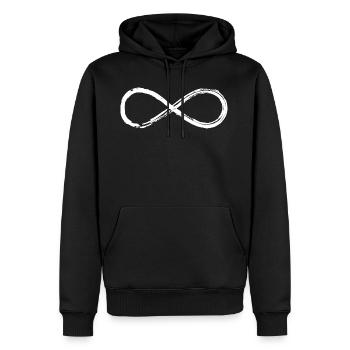 Infinity Infinie symbole Lemniskate Huit 8 - Sweat à capuche Premium bio Homme - noir - Devant - Nico (187cm)