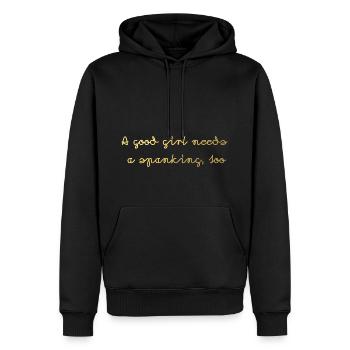 a good girl needs a spanking too bdsm - Männer Premium Bio Hoodie - Schwarz - Vorne - Nico (187cm)