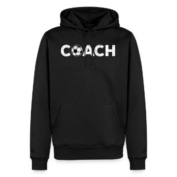 COACH SHIRT lustiges Geschenk Fußball Trainer - Männer Premium Bio Hoodie - Schwarz - Vorne - Nico (187cm)