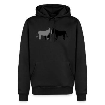 1 baby kind kleines junges familie mama papa esel - Männer Premium Bio Hoodie - Schwarz - Vorne - Nico (187cm)