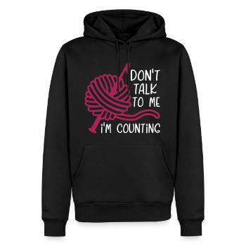 Don't Talk To Me I m Counting - Männer Premium Bio Hoodie - Schwarz - Vorne - Nico (187cm)