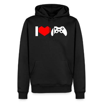 I Love Gaming Gamepad - Männer Premium Bio Hoodie - Schwarz - Vorne - Nico (187cm)