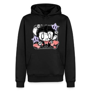 Victor the zombie vampire boy in kawaii style - Men’s Premium Organic Hoodie - black - Front - Nico (187cm)