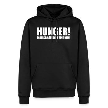 Hunger! Man schäle mir eine Kuh. Fleisch Geschenk - Männer Premium Bio Hoodie - Schwarz - Vorne - Nico (187cm)
