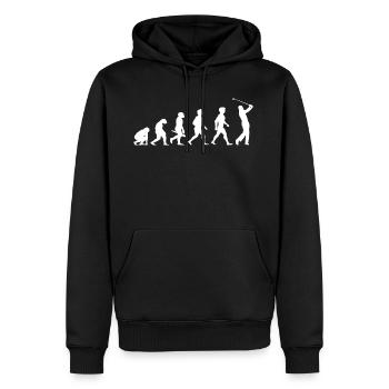 Evolution Golf Golfer Golfspieler Golfplatz - Männer Premium Bio Hoodie - Schwarz - Vorne - Nico (187cm)