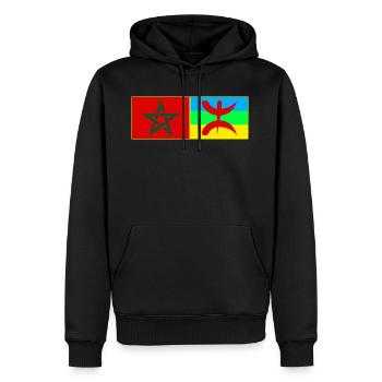 T shirt Maroc Amazigh - Sweat à capuche Premium bio Homme - noir - Devant - Nico (187cm)