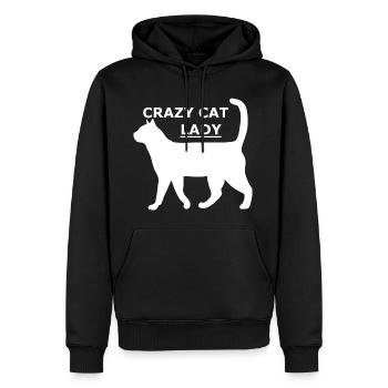 Dame chat fou - Sweat à capuche Premium bio Homme - noir - Devant - Nico (187cm)