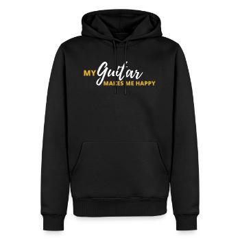 guitare - Sweat à capuche Premium bio Homme - noir - Devant - Nico (187cm)