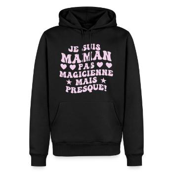 Mama statt Zauberin, Geschenkidee zum Muttertag - Männer Premium Bio Hoodie - Schwarz - Vorne - Nico (187cm)