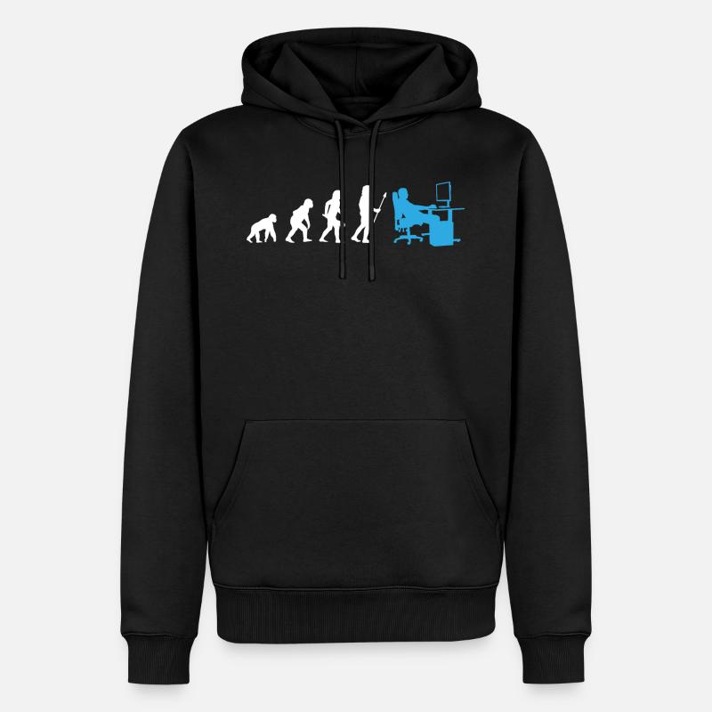 Evolution des nerds - Sweat à capuche Premium bio Homme - noir