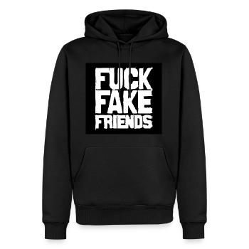 FICK - Männer Premium Bio Hoodie - Schwarz - Vorne - Nico (187cm)