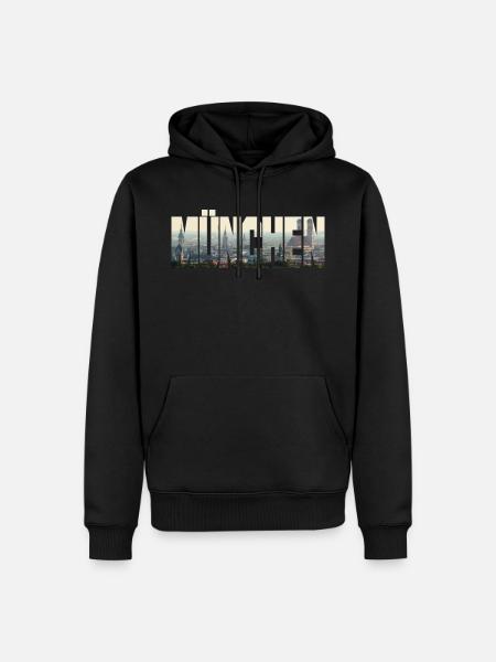 München Panorama - Männer Premium Bio Hoodie - Schwarz