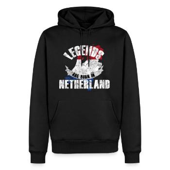 Les légendes sont nées aux Pays-Bas - Sweat à capuche Premium bio Homme - noir - Devant - Nico (187cm)