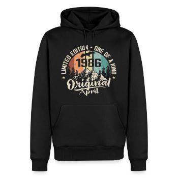 Geburtstagsgeschenk April 1986 April 1986 - Männer Premium Bio Hoodie - Schwarz - Vorne - Nico (187cm)
