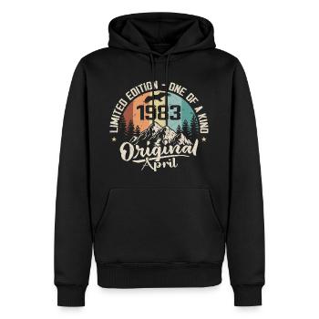 Geburtstagsgeschenk April 1983 April 1983 - Männer Premium Bio Hoodie - Schwarz - Vorne - Nico (187cm)