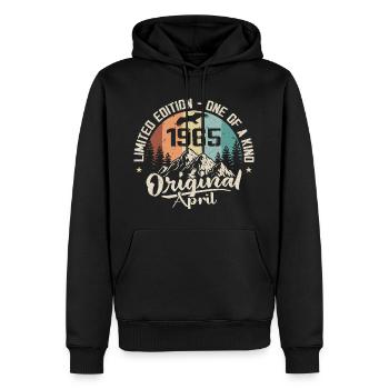 April 1965 Geburtstagsgeschenk April 1965 - Männer Premium Bio Hoodie - Schwarz - Vorne - Nico (187cm)