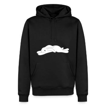 fatigué lapin - Sweat à capuche Premium bio Homme - noir - Devant - Nico (187cm)