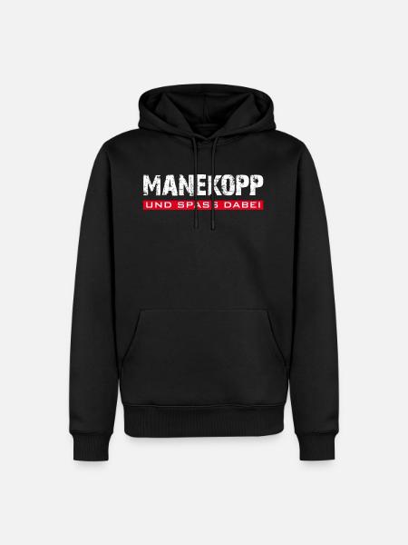 Manekopp und Spass dabei - Männer Premium Bio Hoodie - Schwarz