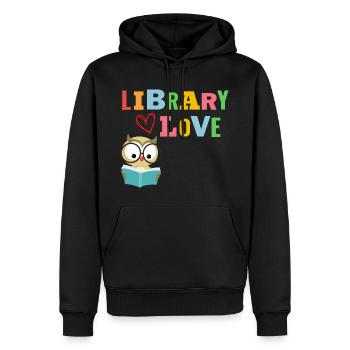 Ich liebe Bücher & Lesen - Männer Premium Bio Hoodie - Schwarz - Vorne - Nico (187cm)