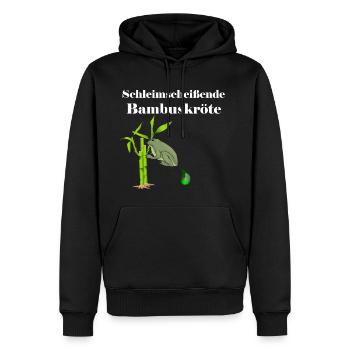Schleimscheissende Bambuskröte | frog - Men’s Premium Organic Hoodie - black - Front - Nico (187cm)