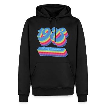 C'est ma génération (édition 1973) - Sweat à capuche Premium bio Homme - noir - Devant - Nico (187cm)