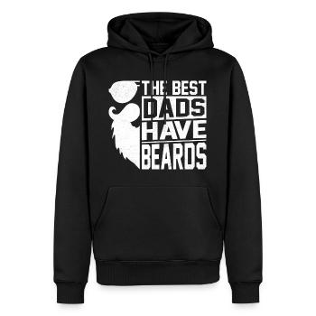 Les meilleurs papas ont la barbe - Sweat à capuche Premium bio Homme - noir - Devant - Nico (187cm)