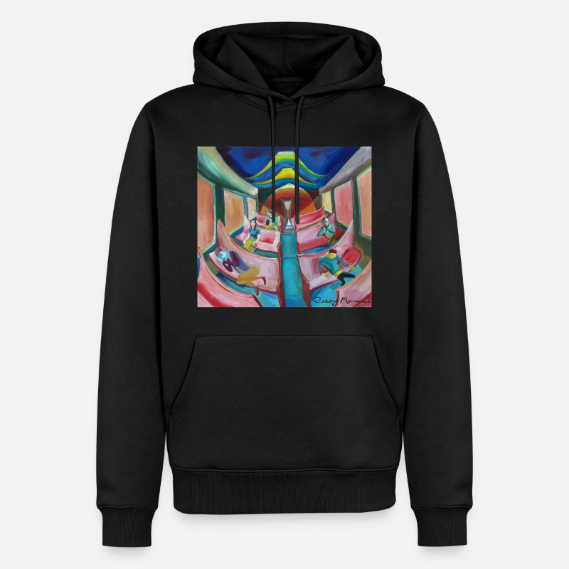 train à la nuit 3 - Sweat à capuche Premium bio Homme - noir