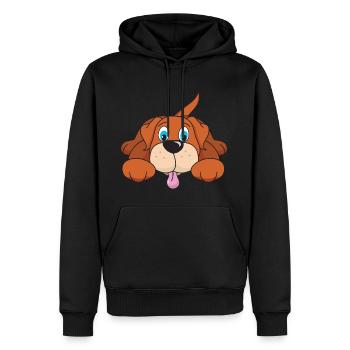 Chiot mignon chien animaux domestiques - Sweat à capuche Premium bio Homme - noir - Devant - Nico (187cm)