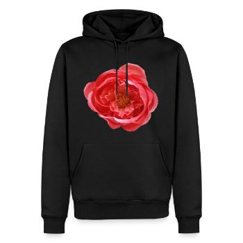 Red rose - Men’s Premium Organic Hoodie - black - Front - Nico (187cm)