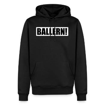 Shoot! - Raver techno - Men’s Premium Organic Hoodie - black - Front - Nico (187cm)
