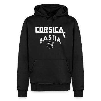 Korsika Bastia - Männer Premium Bio Hoodie - Schwarz - Vorne - Nico (187cm)