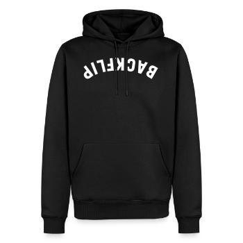 BACKFLIP - Männer Premium Bio Hoodie - Schwarz - Vorne - Nico (187cm)