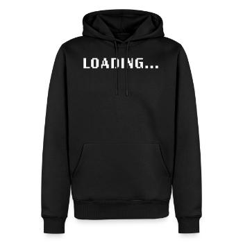 Loading - Sweat à capuche Premium bio Homme - noir - Devant - Nico (187cm)
