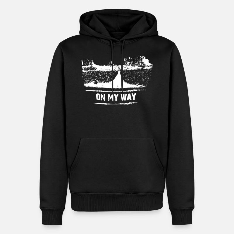 Sur mon chemin - motard motard - Sweat à capuche Premium bio Homme - noir