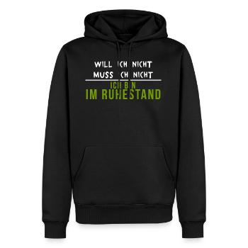 Rentner Ruhestand Rentnerin Lustig - Männer Premium Bio Hoodie - Schwarz - Vorne - Nico (187cm)