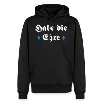 Habe die Ehre bayerischer Spruch Geschenk - Männer Premium Bio Hoodie - Schwarz - Vorne - Nico (187cm)