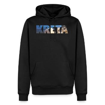 Crète - Crète - design d'été - Sweat à capuche Premium bio Homme - noir - Devant - Nico (187cm)