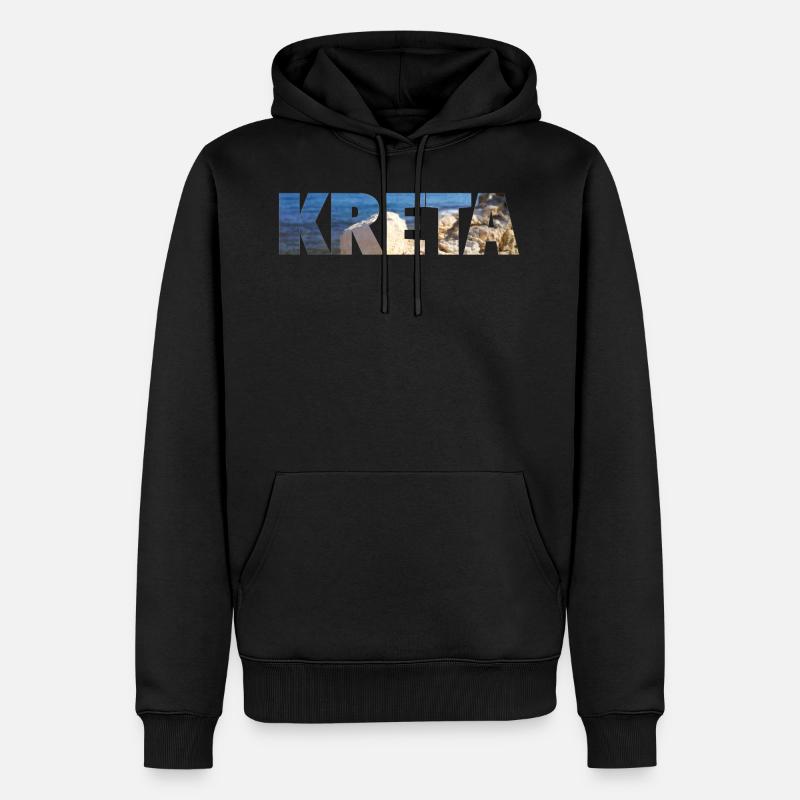 Kreta - Crete - Sommer-Design - Männer Premium Bio Hoodie - Schwarz