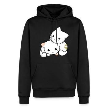 zwei süße kleine Babykatzen - Männer Premium Bio Hoodie - Schwarz - Vorne - Nico (187cm)