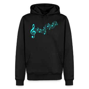Musik Noten Notenschlüssel - Männer Premium Bio Hoodie - Schwarz - Vorne - Nico (187cm)