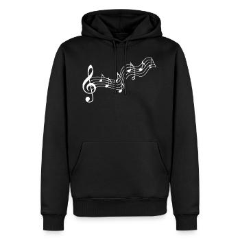 Musik Notenschlüssel - Männer Premium Bio Hoodie - Schwarz - Vorne - Nico (187cm)