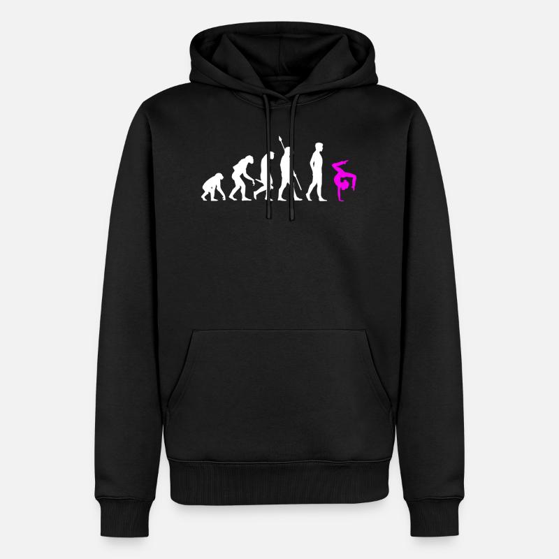 Bodenturnen Gymnastik Turnen Evolution - Männer Premium Bio Hoodie - Schwarz